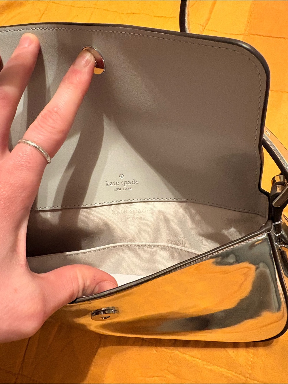 Kate Spade Bridget Mirror Metallic Small Flap Shoulder - Picture 6 of 7